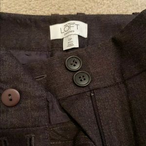 Loft "Ann" 100% Wool Dark Gray Pants Size 0 Petite